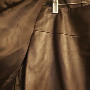 Leather Skirt Suit